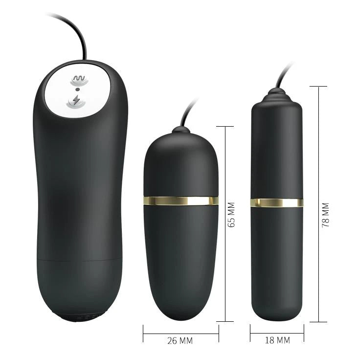 BDSM accessory Bullets 3 functions – remote control, vibrating, black | Pretty Love