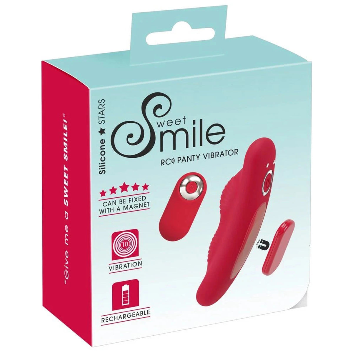 Stimolatore clitorideo 10 funzioni – con telecomando, rosso | Sweet Smile