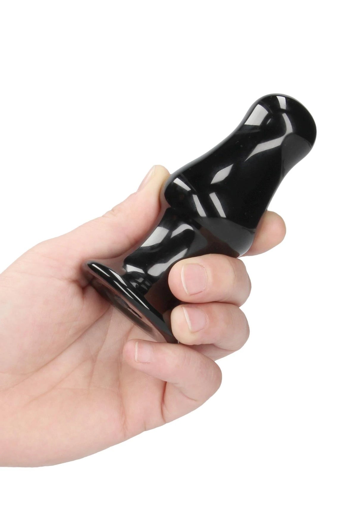 Butt plug Missy 10 functions – glass, remote control, black | Chrystalino