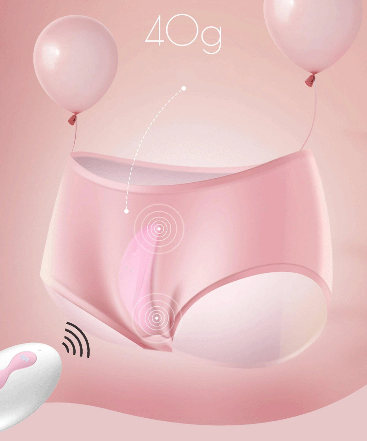 Estimulador de clitóris Ultrathin Wearable – com controlo remoto, recarregável, rosa | Favorites