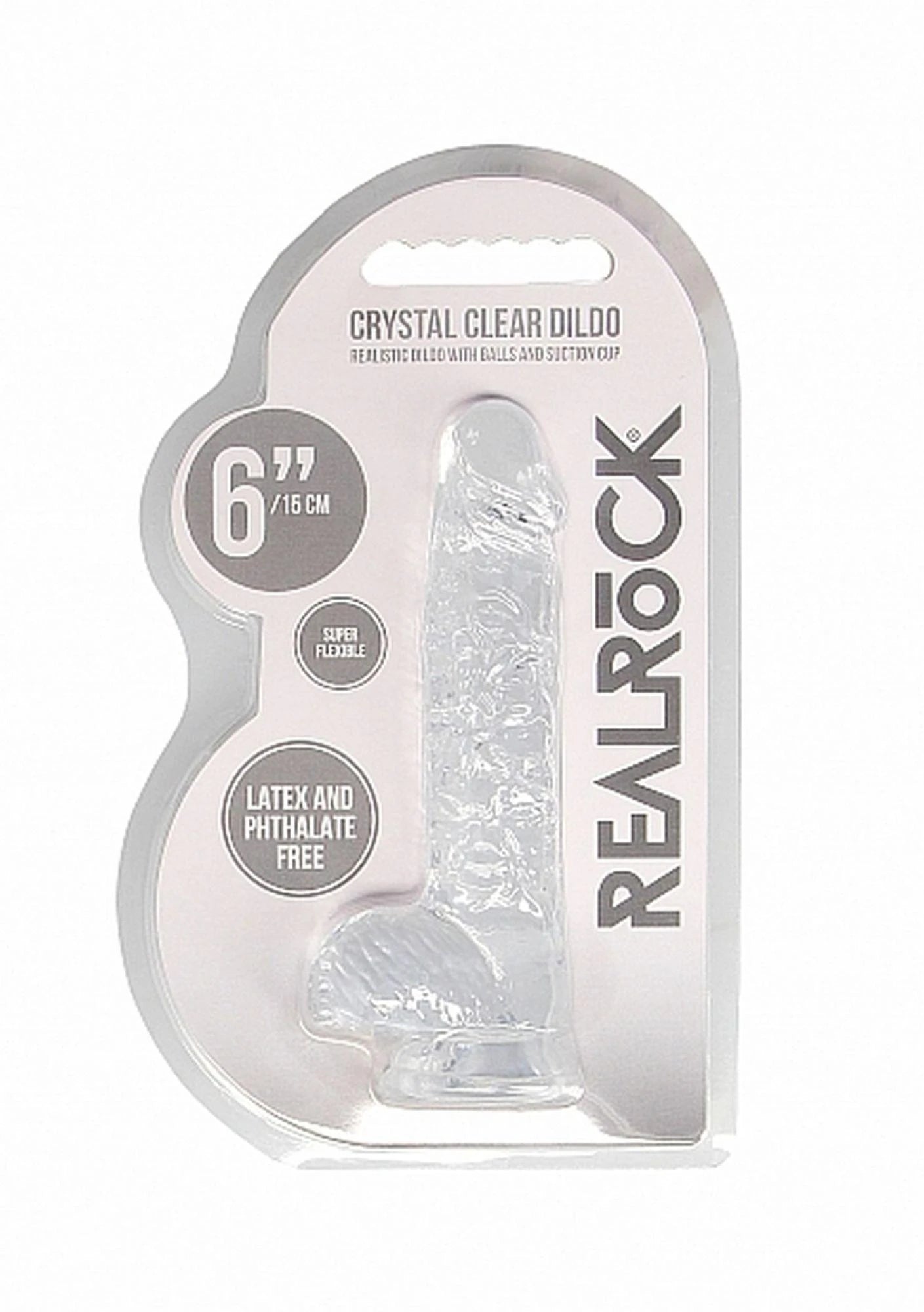 6″ / 15 cm Realistic Dildo With Balls - Transparent
