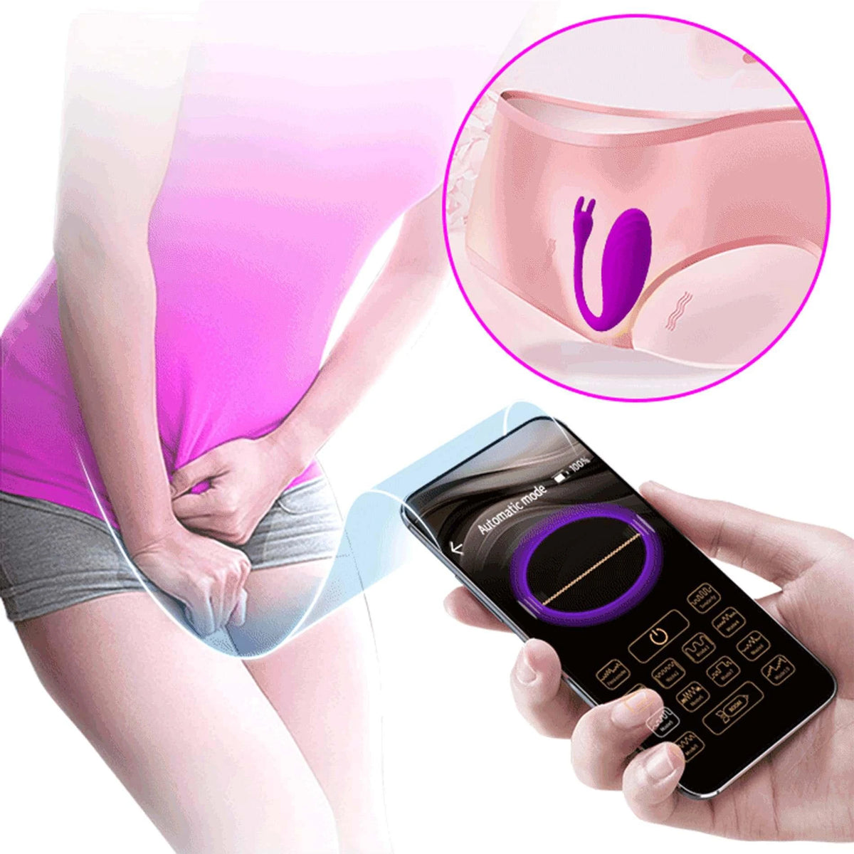Special vibrator Catalina Mobile distance 12 functions – app-controlled, rechargeable, fuchsia | Pretty Love