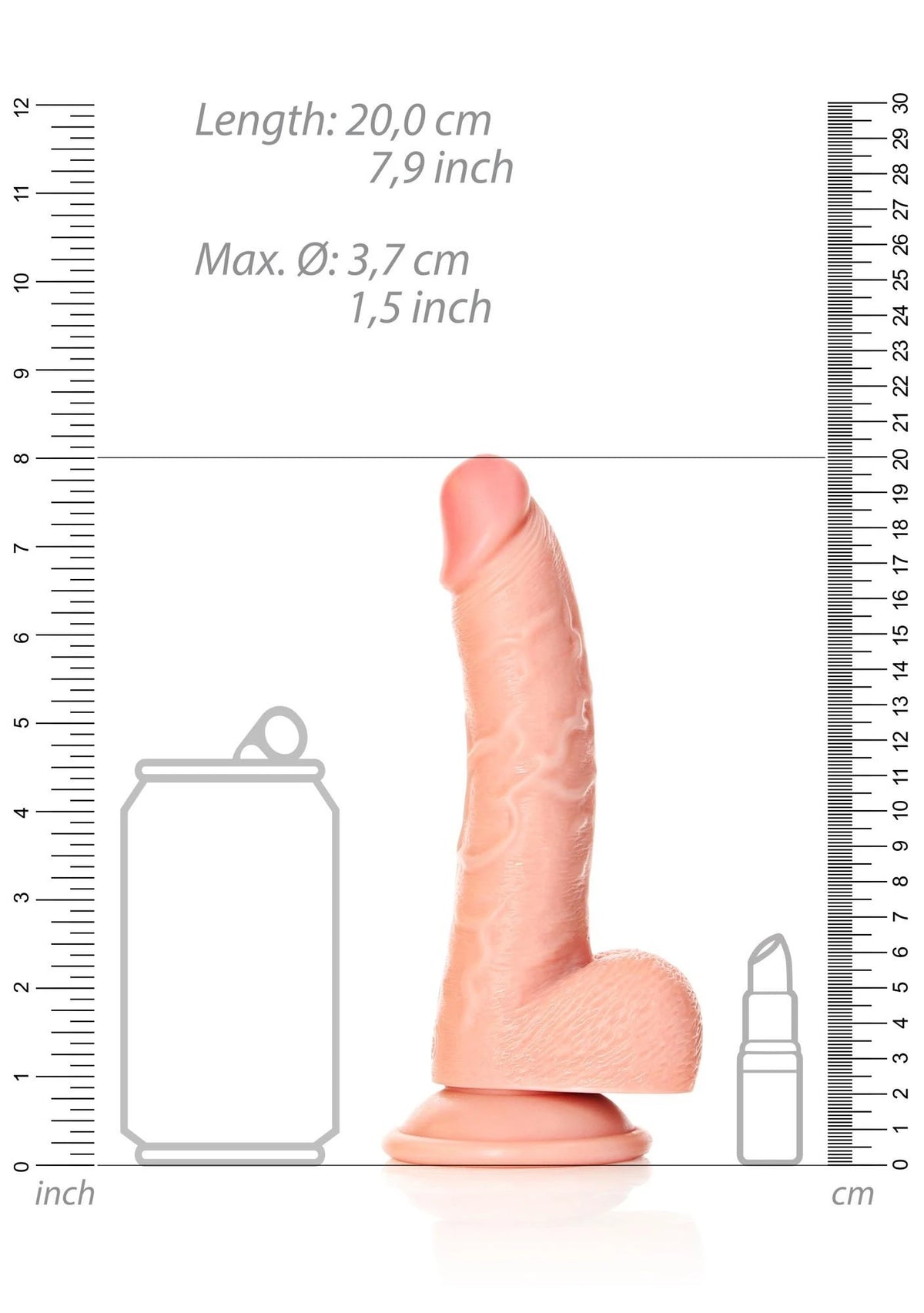 Realistischer Dildo Curved 9 cm – mit Saugnapf, hautfarben | RealRock