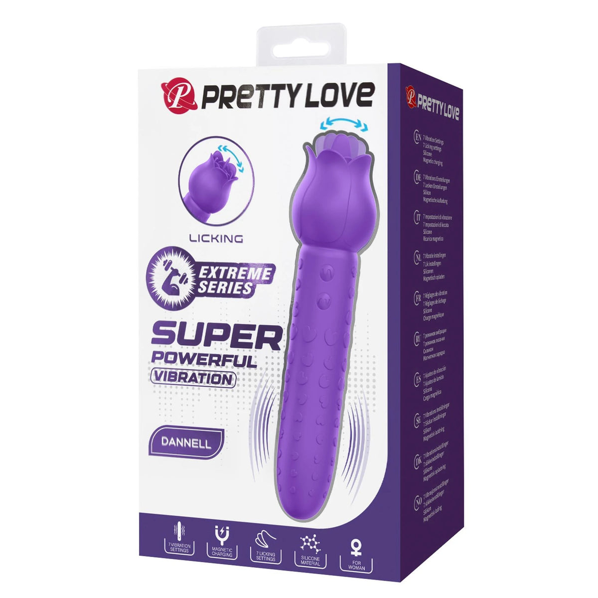 Stimolatore clitorideo Dannell Extreme 16.3 cm – ricaricabile, viola | Pretty Love