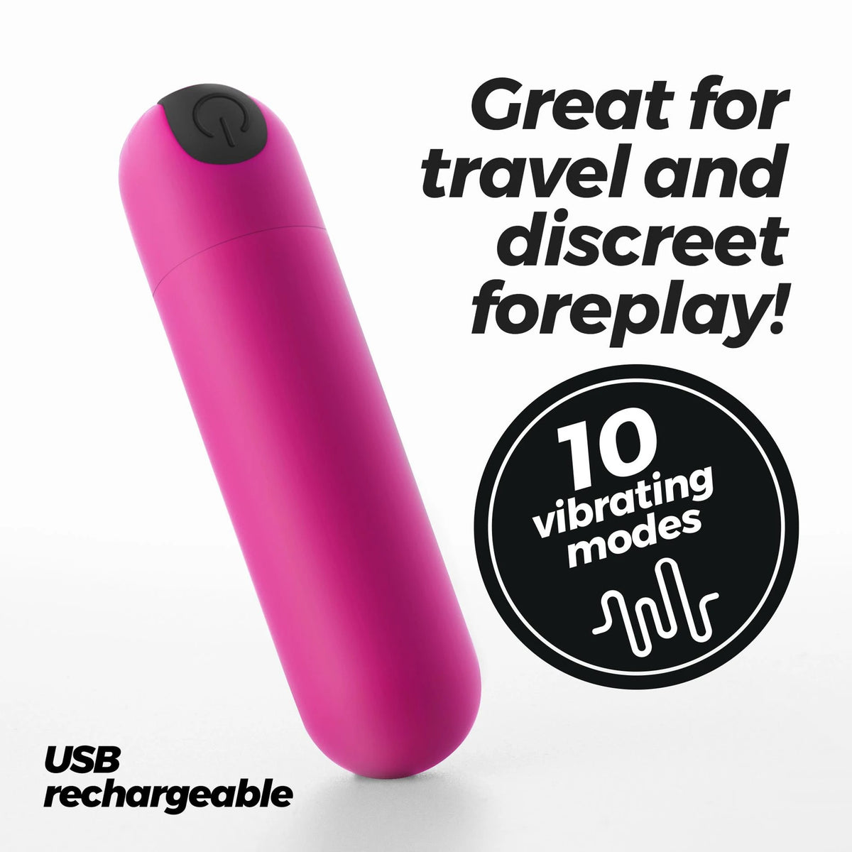 Vibratore bullet iMoan 10 funzioni – ricaricabile, rosa | Crushious