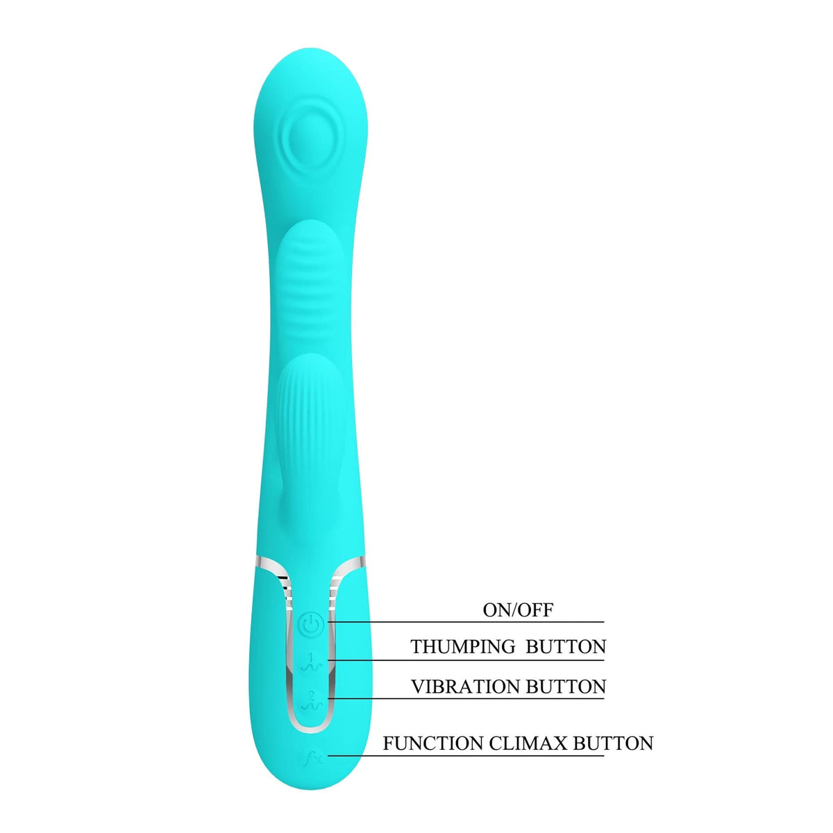 Vibrador rabbit Twinkled Tenderness 7 thumping 7 funções – azul claro | Pretty Love