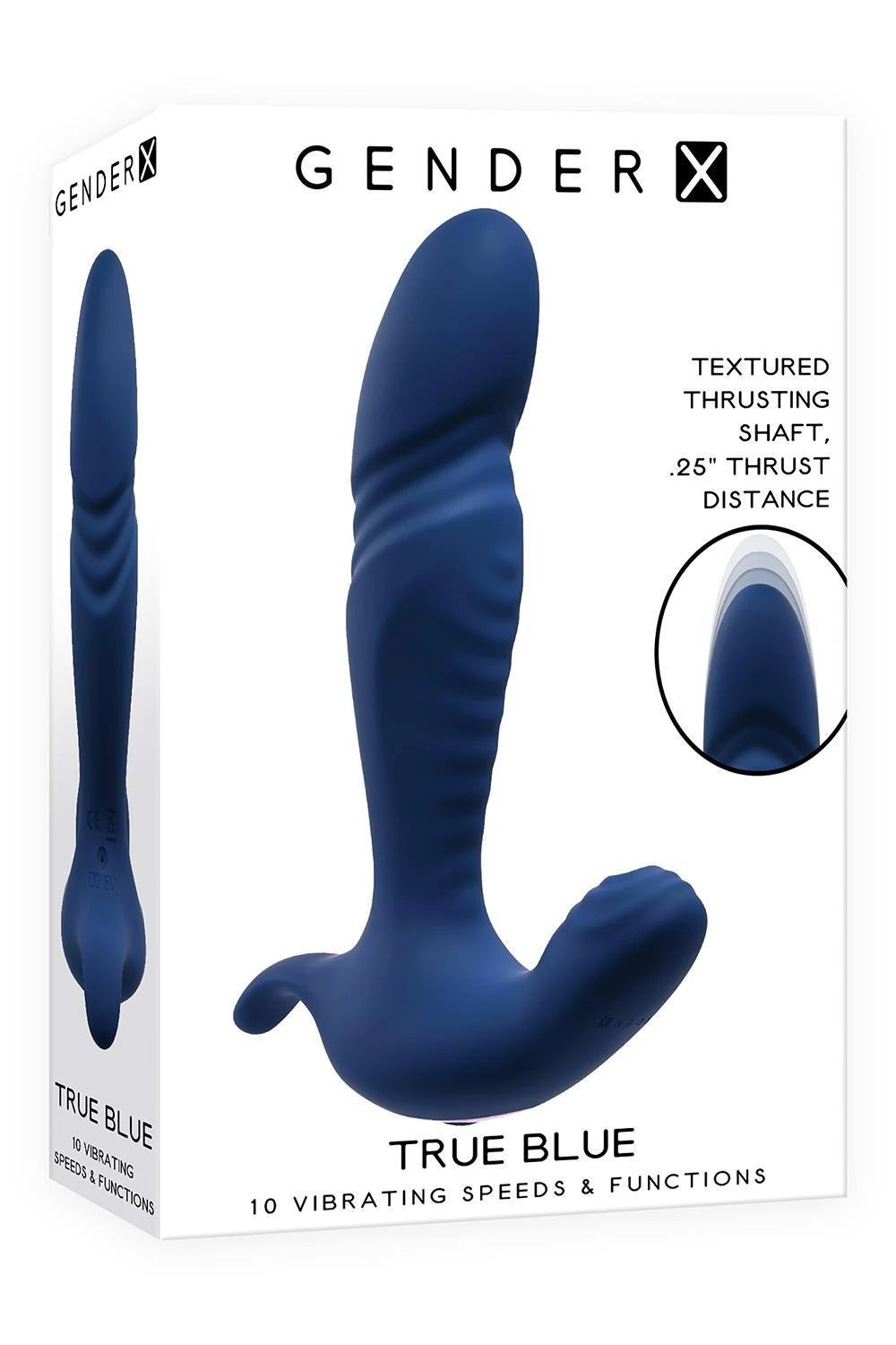 Massaggiatore prostatico True 10 velocità – ricaricabile, blu | Gender X