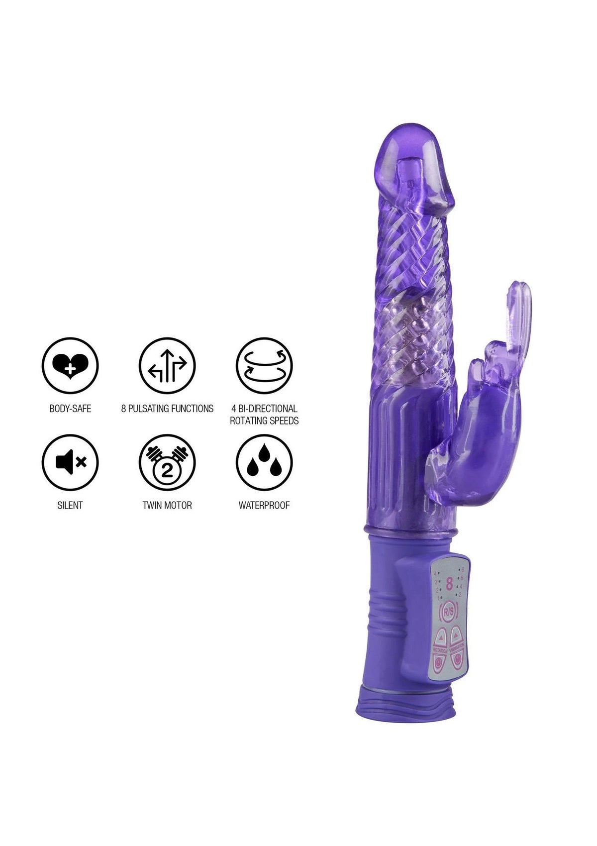 Vibrador rabbit Happy Hugging 4 funciones – morado | ToyJoy