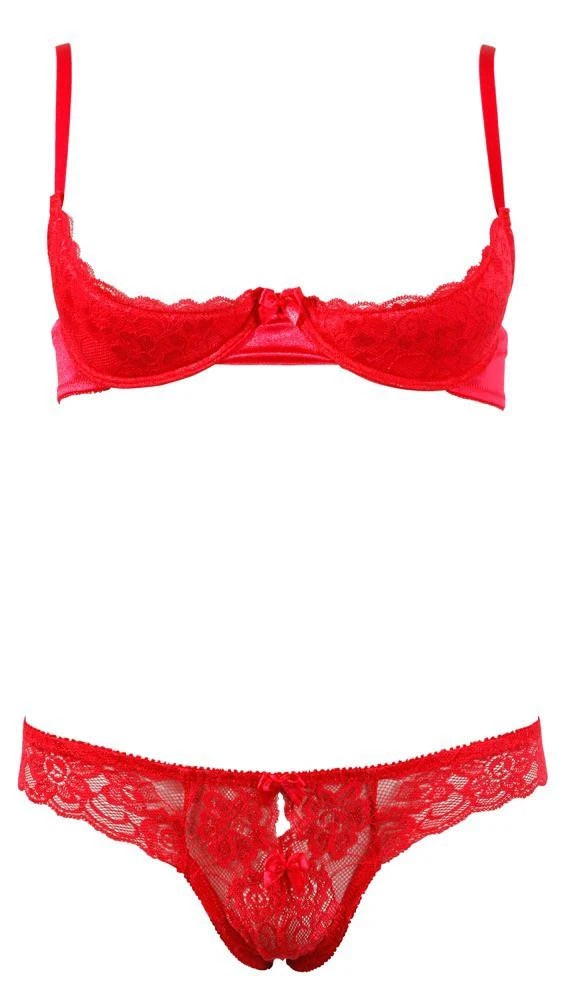 Ensemble soutien-gorge demi-bonnet 80B/M