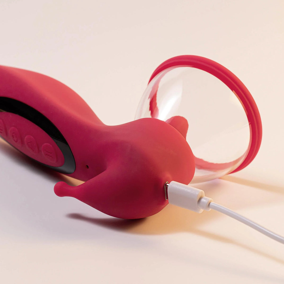Clitoral stimulator Saci 7 functions – with suction cup, red | Crushious