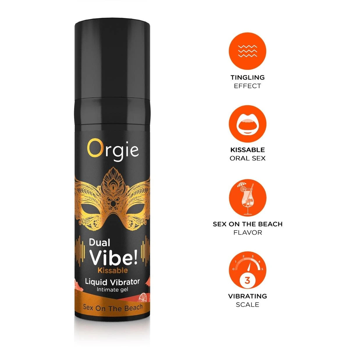 Dual Vibe! Kissable Liquid Vibrator - Sex On The Beach - 0.5 fl oz / 15 ml