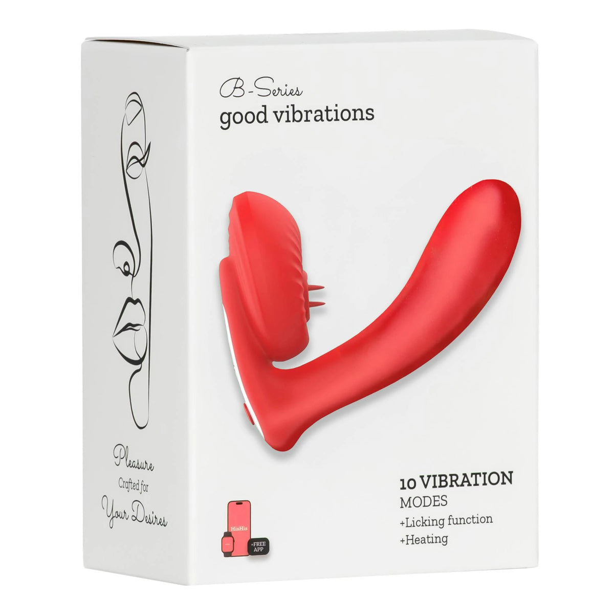 Klitoris-Stimulator Licking 10 Funktionen – App-gesteuert, wiederaufladbar, rot | Favorites