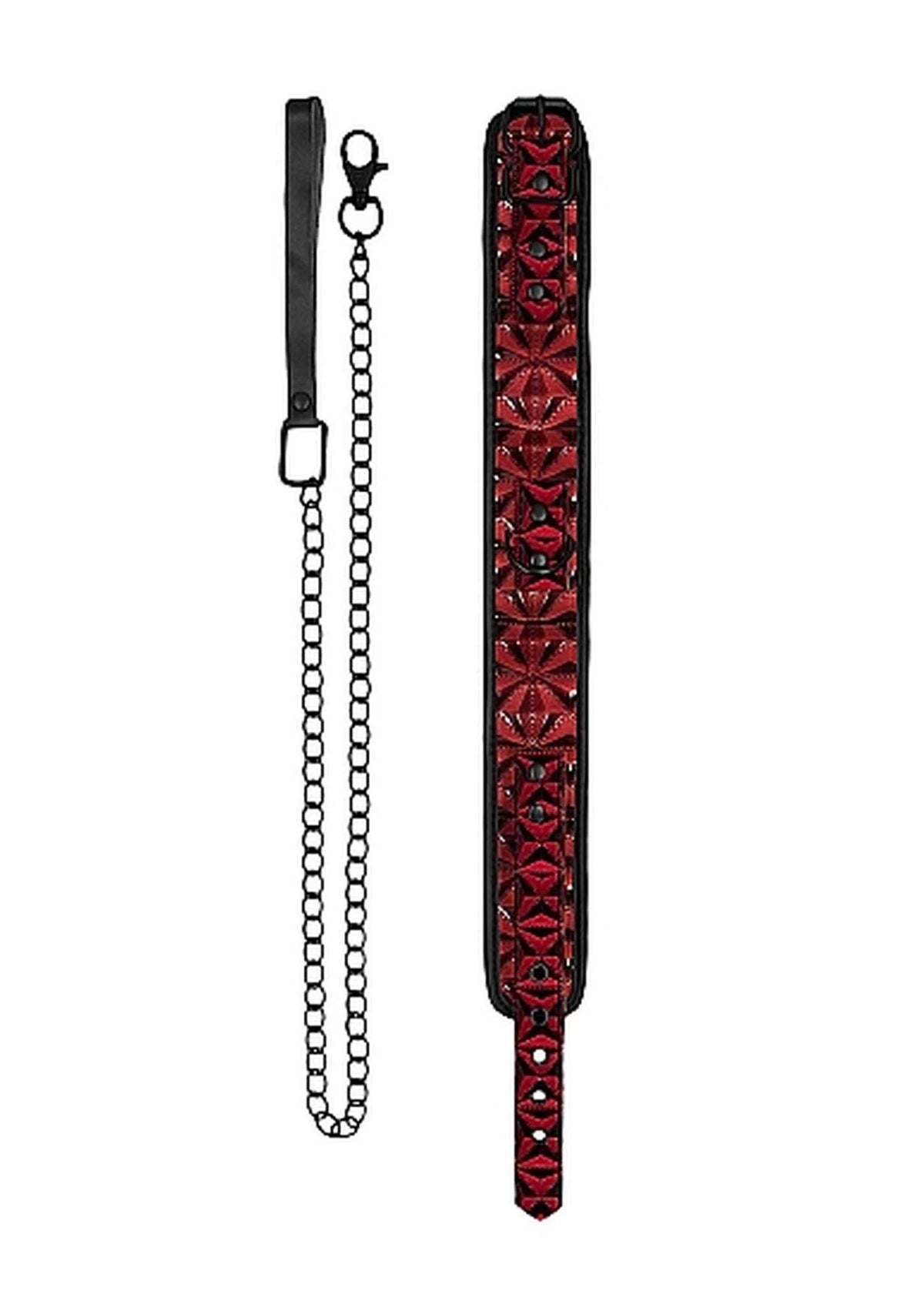 Costrizione bondage Collar with Leash – rossa | Ouch!
