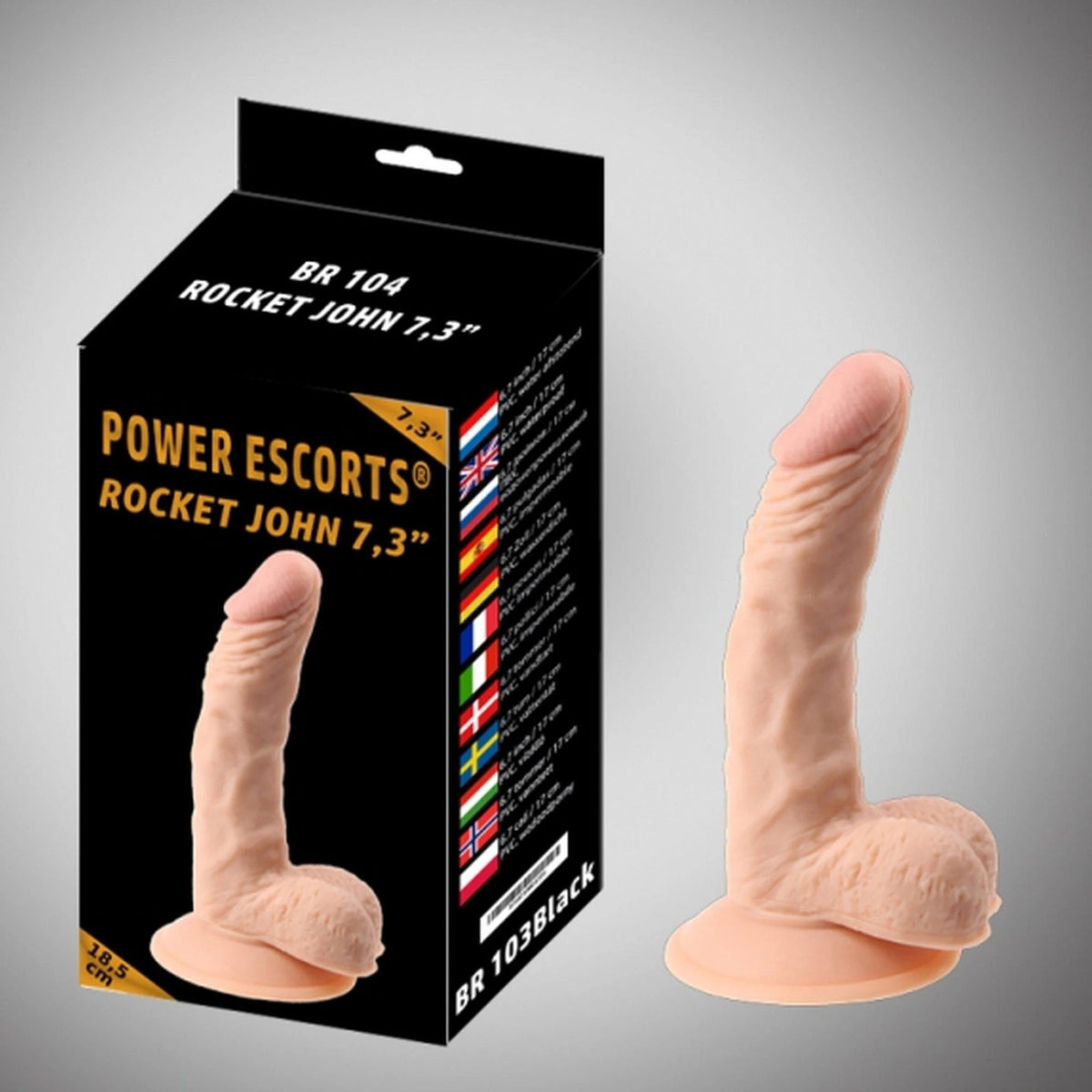 Plug anal Rocket drill – com ventosa, preto | Power Escorts