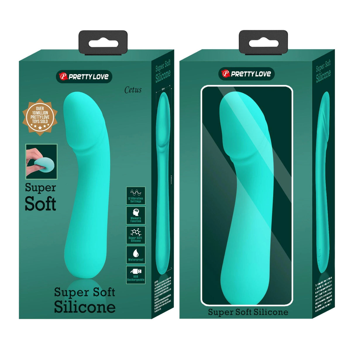 Vibrador punto G Cetus 12 funciones – recargable, verde | Pretty Love