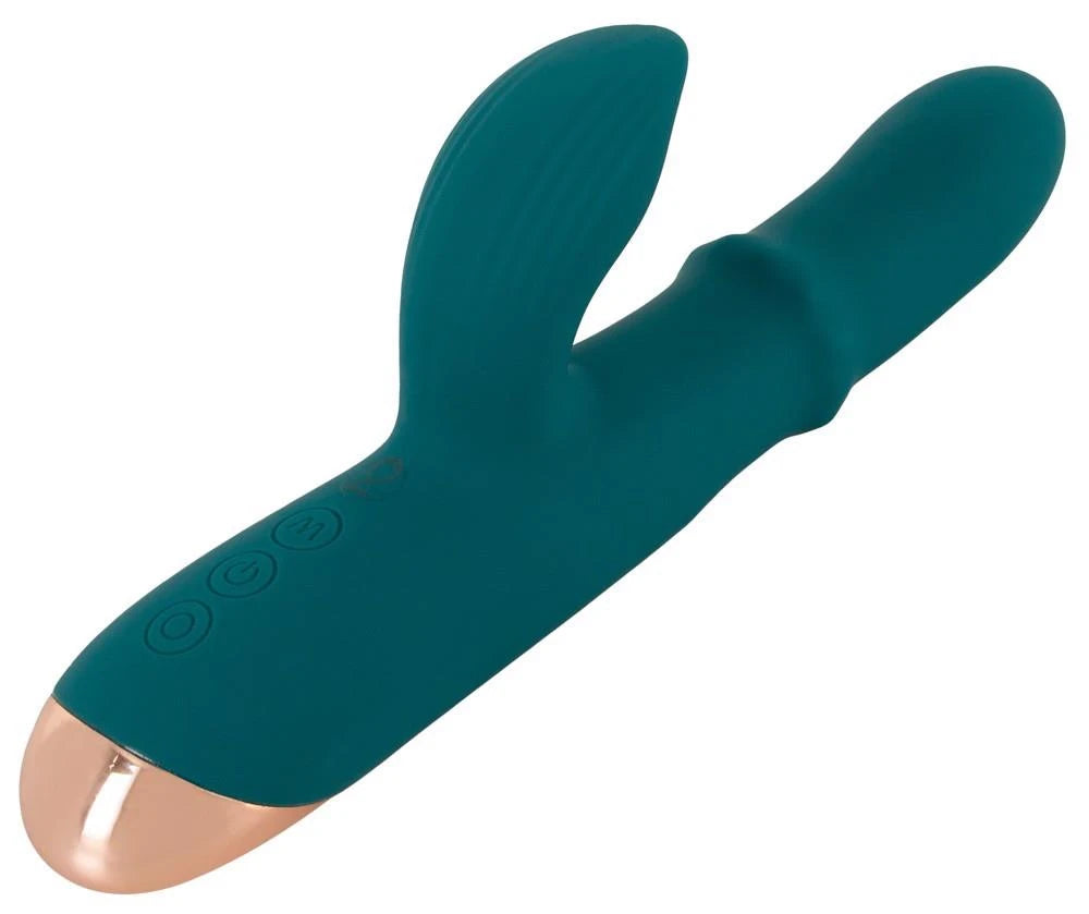 Anillo para el pene Thumping Moving 7 funciones – recargable, vibrador, verde