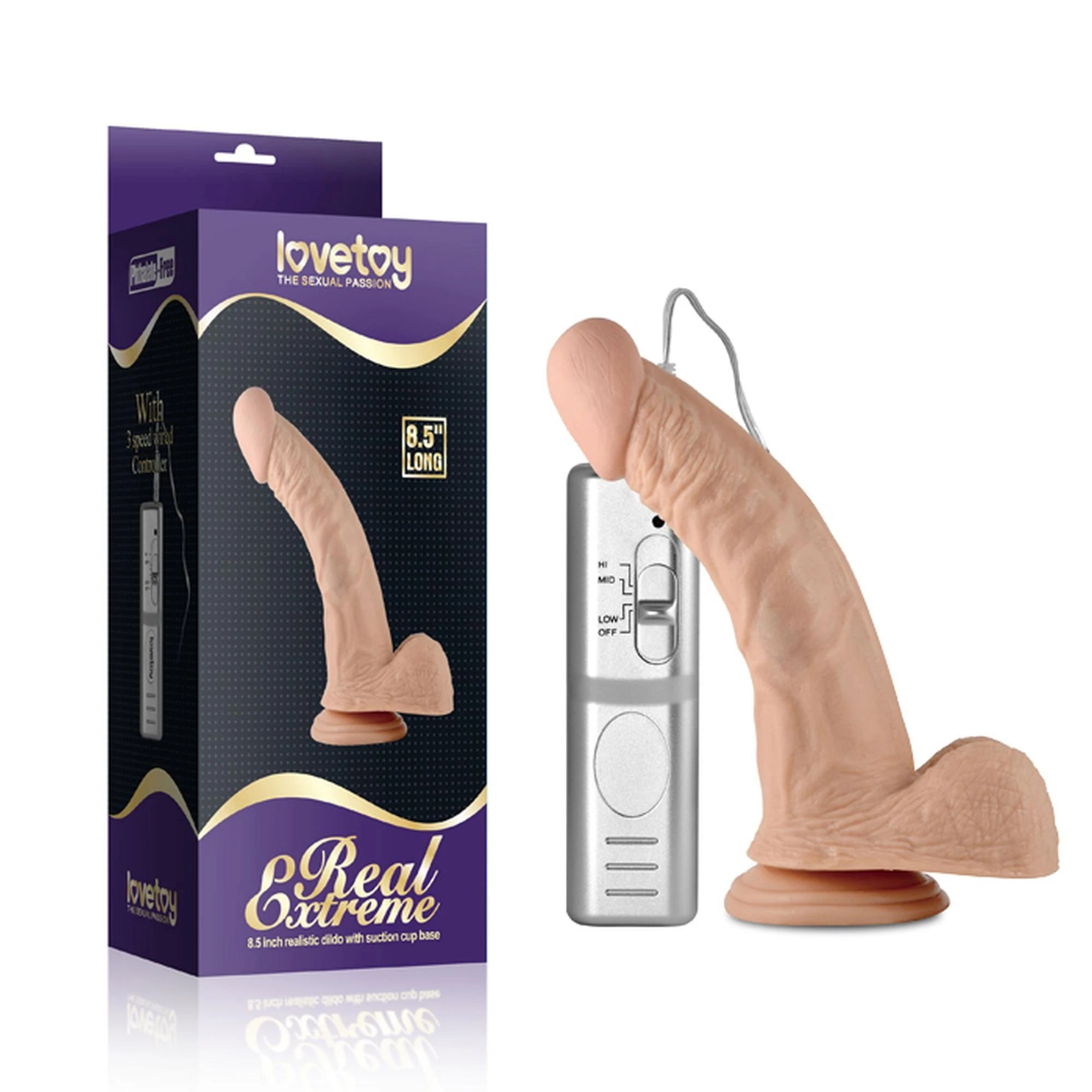 8.5″ Real Extreme Vibrating Dildo Flesh
