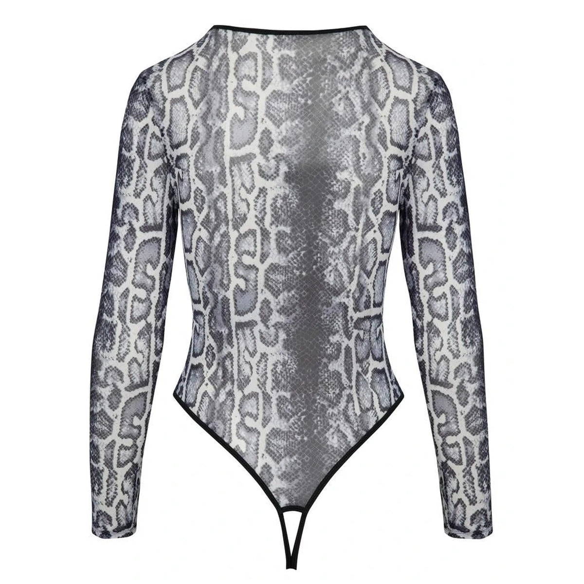 Bodysuit – open crotch, long, grey | Cottelli LINGERIE
