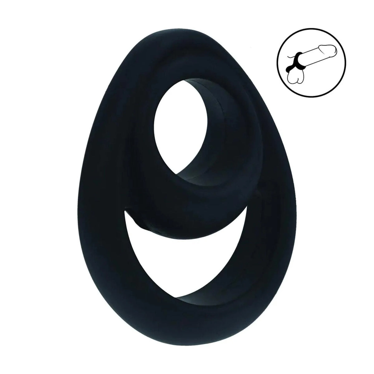 Anello fallico Ergo – doppio, nero | Levelz