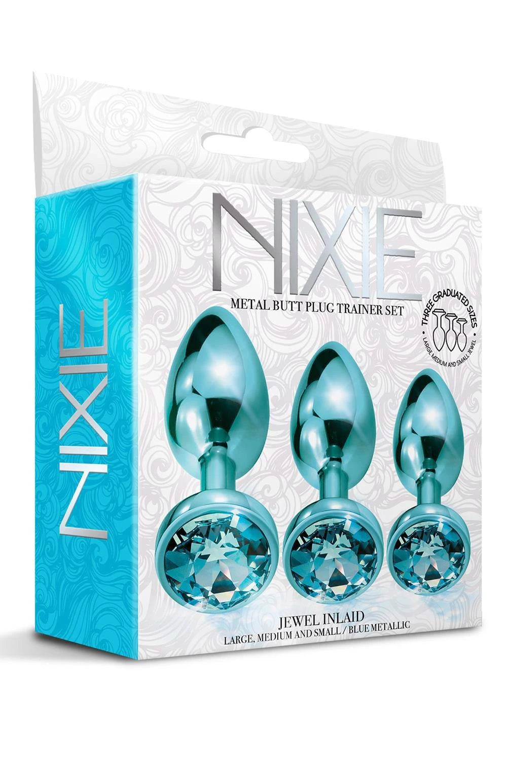 NIXIE METAL BUTT PLUGÂ TRAINERÂ SET, BLUE METALLIC
