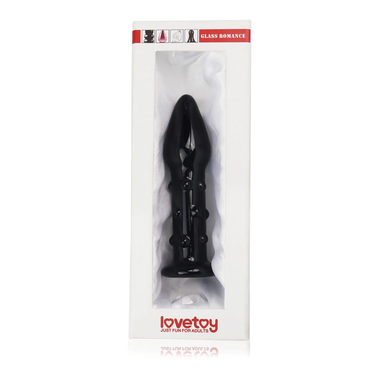 Butt plug 5.5″ Romance – glass, black 10-GS13 | Lovetoy