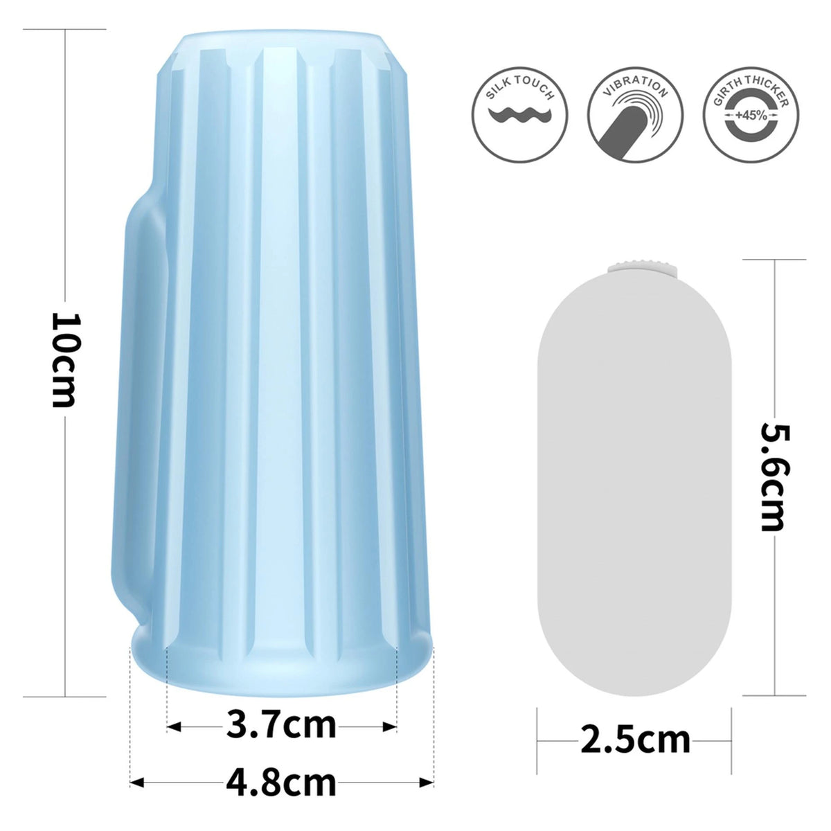 Funda para el pene Ridge Knights 11 cm – hueca, vibradora, azul | Lovetoy