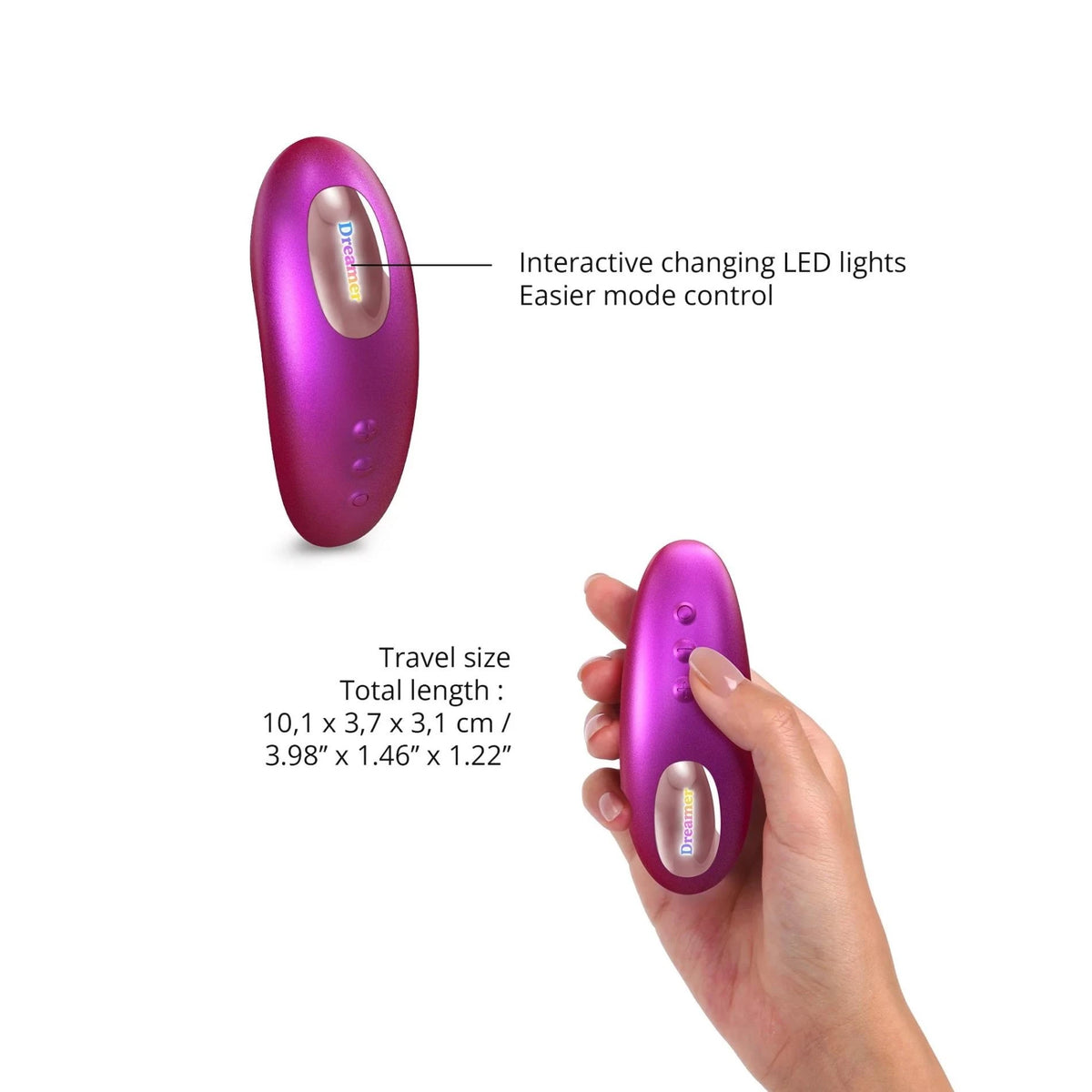 Mini vibrátor Iridescent Berry 5 funkció – távirányítós, újratölthető | Love to Love