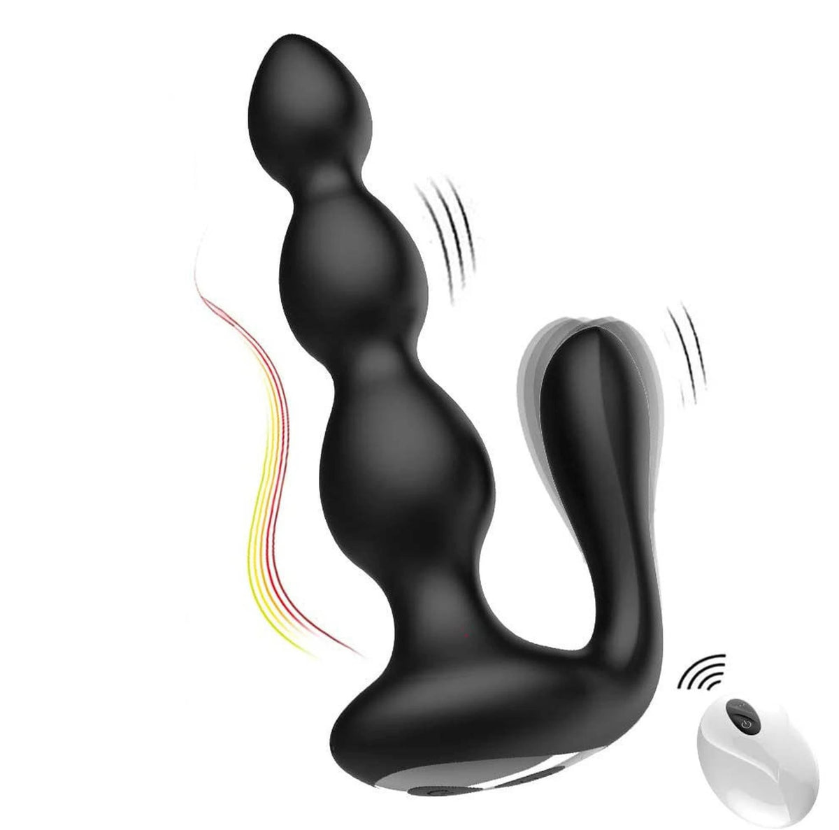 Plug anal RemoteSilicone AnalBeads – vibratório, com controlo remoto, preto | Favorites