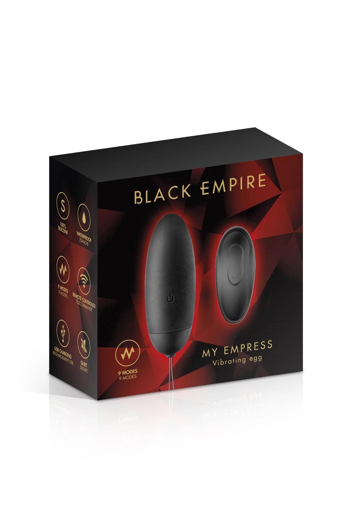 Ovetto vibrante Vibrant Empress – con telecomando, ricaricabile, nero | Black Empire