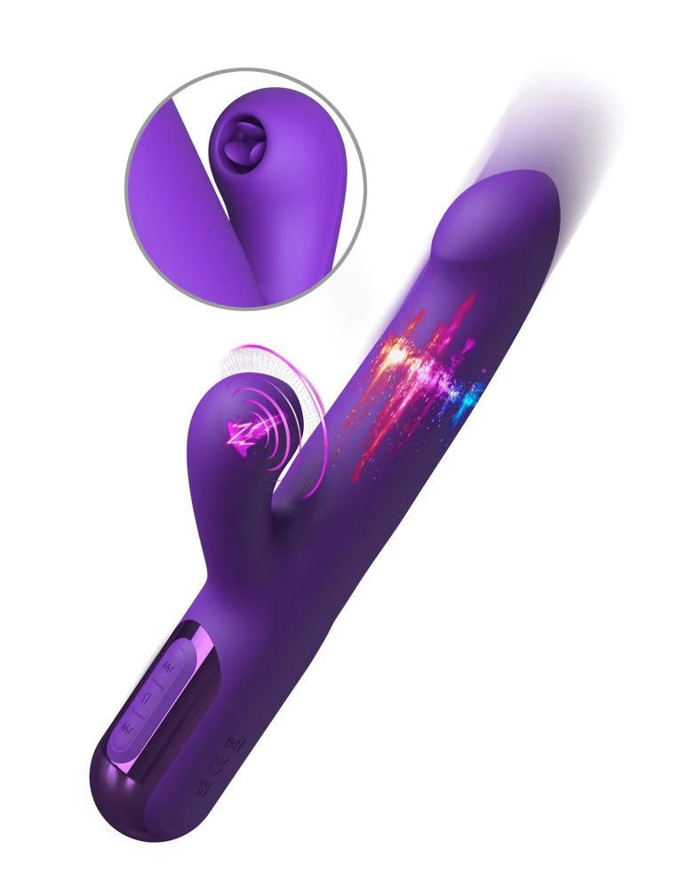 Vibratore rabbit Sonix Thruster 10 funzioni – ricaricabile, a spinta, viola | Fantasy For Her