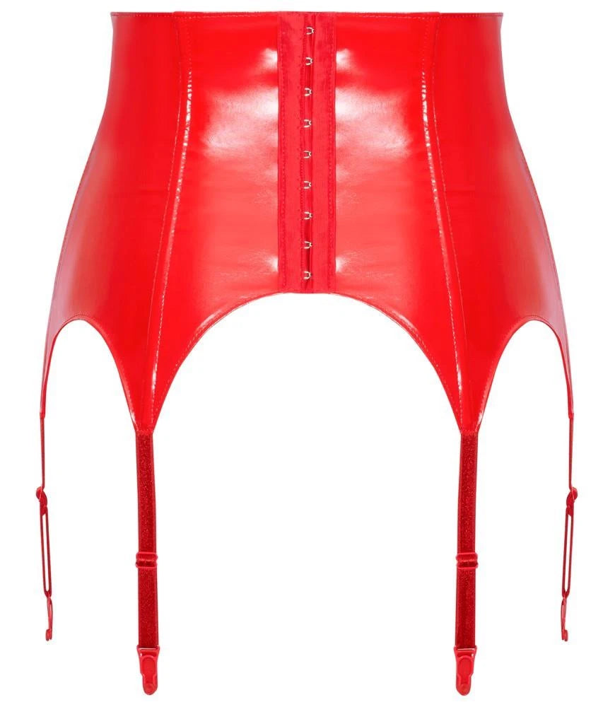 Reggicalze Belt – wetlook, rosso | Black Level