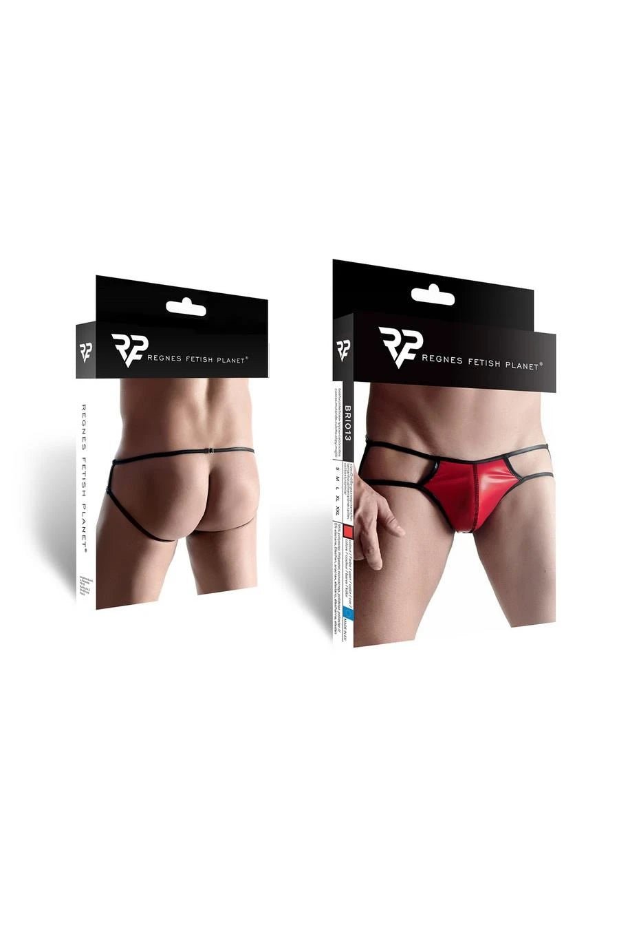 Tanga de homem wetlooka otwartym elementem – wetlook, aberta, vermelha | Regnes Fetish Planet