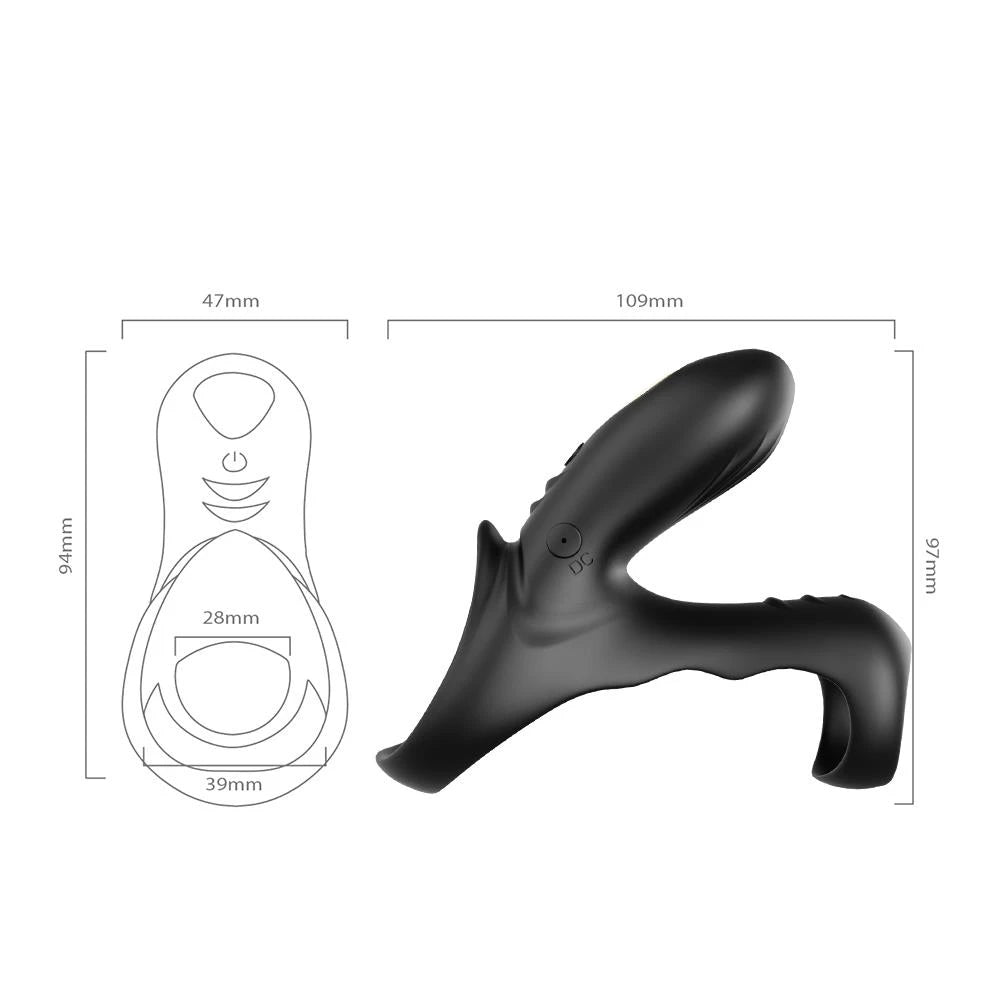 Cock ring Ranger 9 functions – rechargeable, vibrating, black 52-00036-1 | Favorites