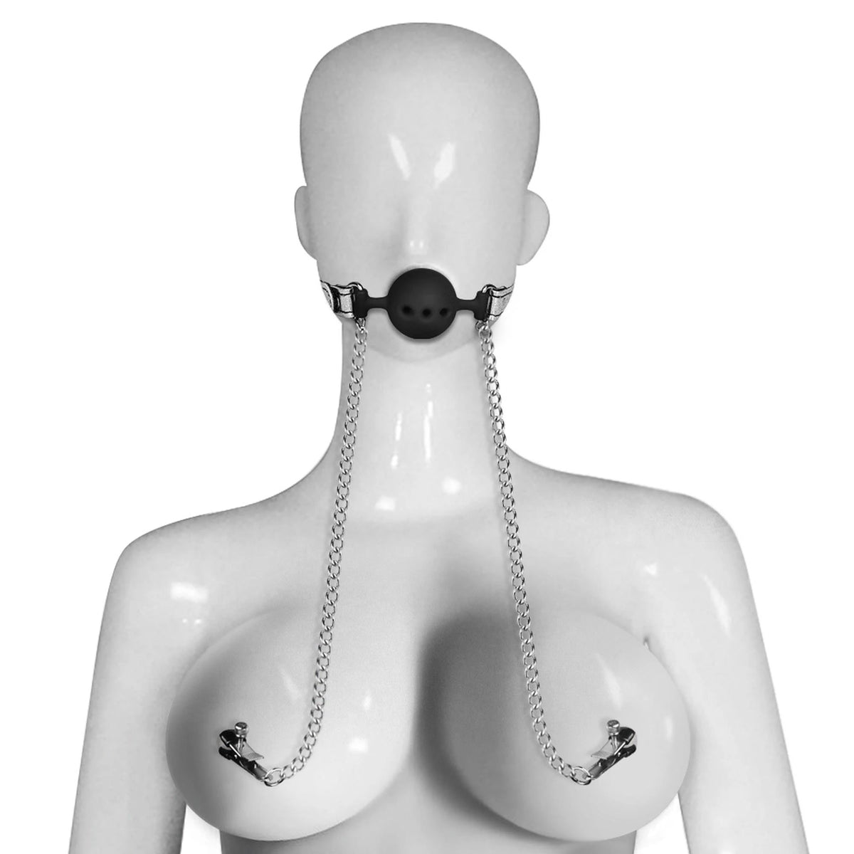Bavaglio Breathable Clamp – vibrante, argento | Lovetoy