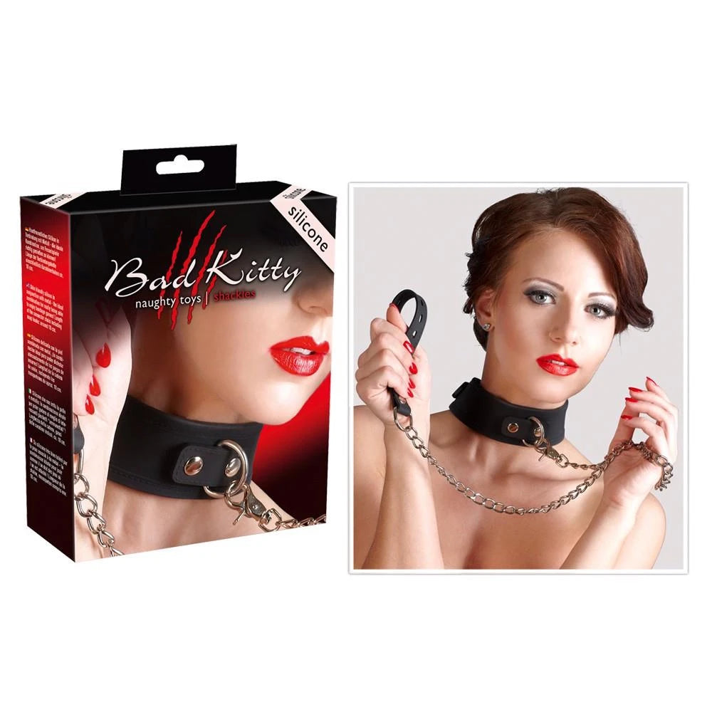 Atadura bondage Collar with Leash – negra 24915591001 | Bad Kitty