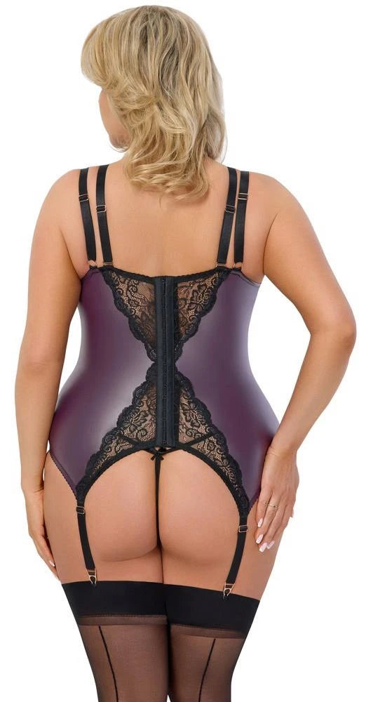 Lingerie set – lace, satin, purple 26331244431 | Cottelli CURVES