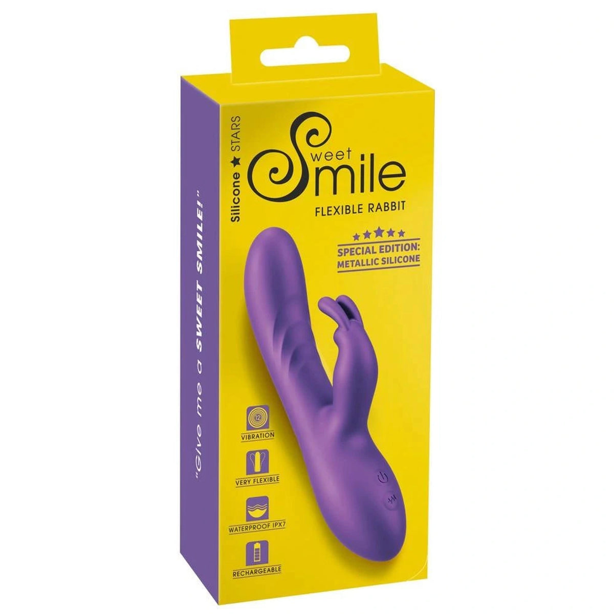 Rabbit vibrator 18.3 cm – rechargeable, purple | Sweet Smile