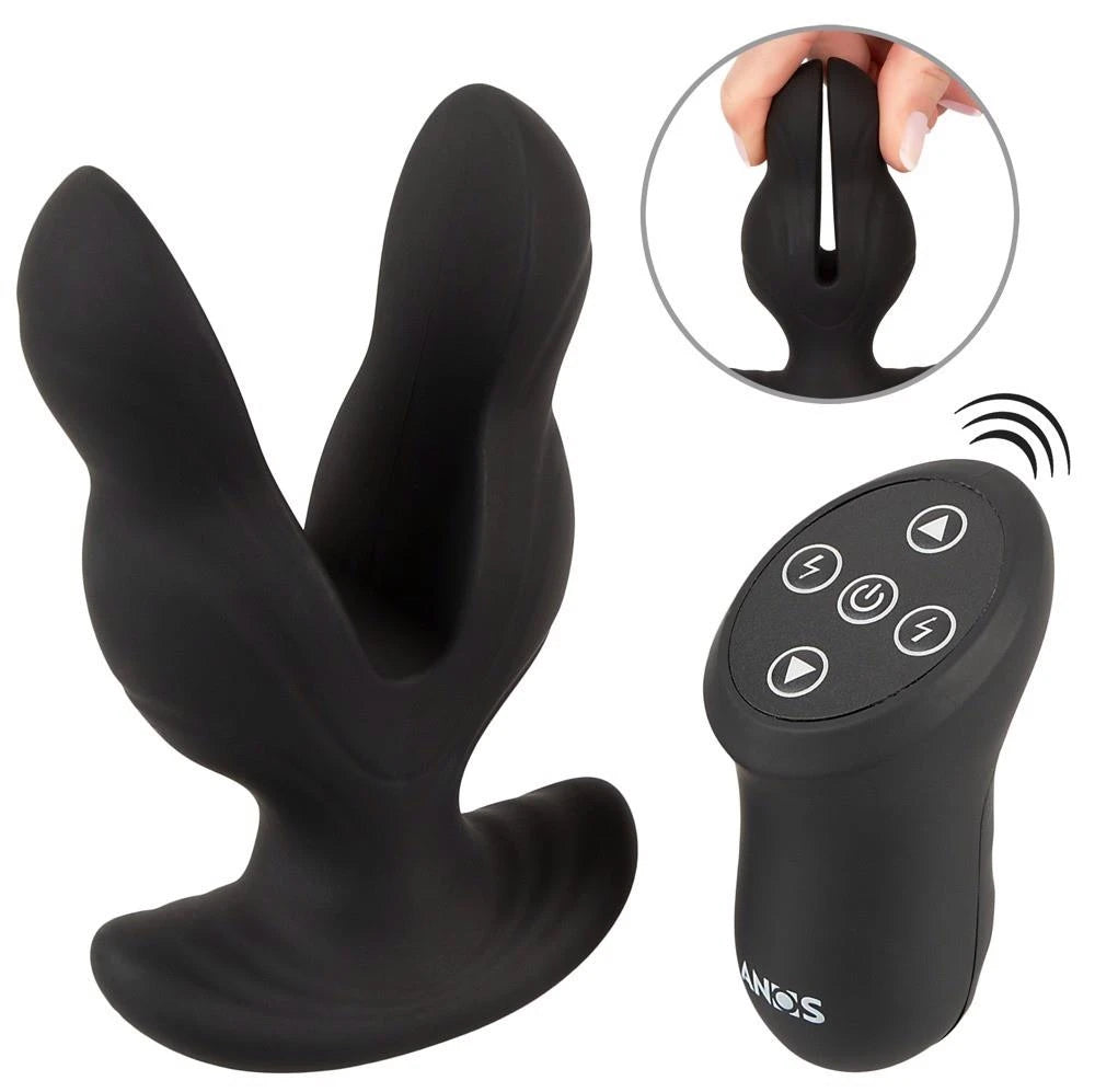 Butt plug Expander 8 functions – vibrating, remote control, black | ANOS