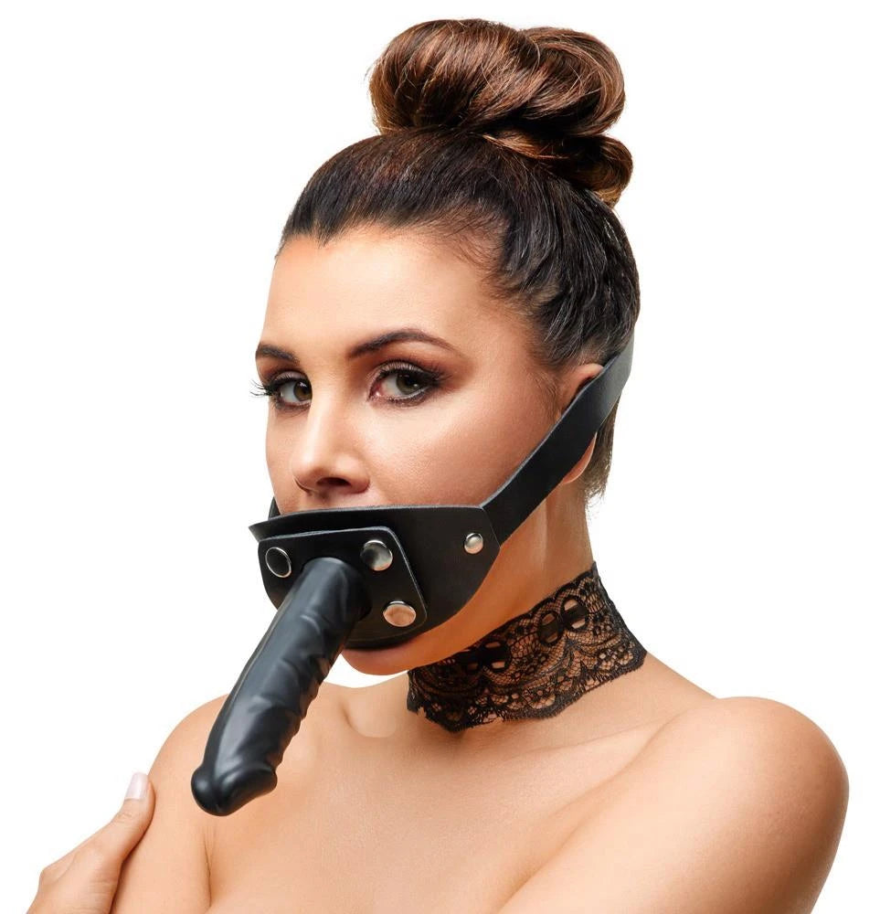 Pénis bâillon en cuir