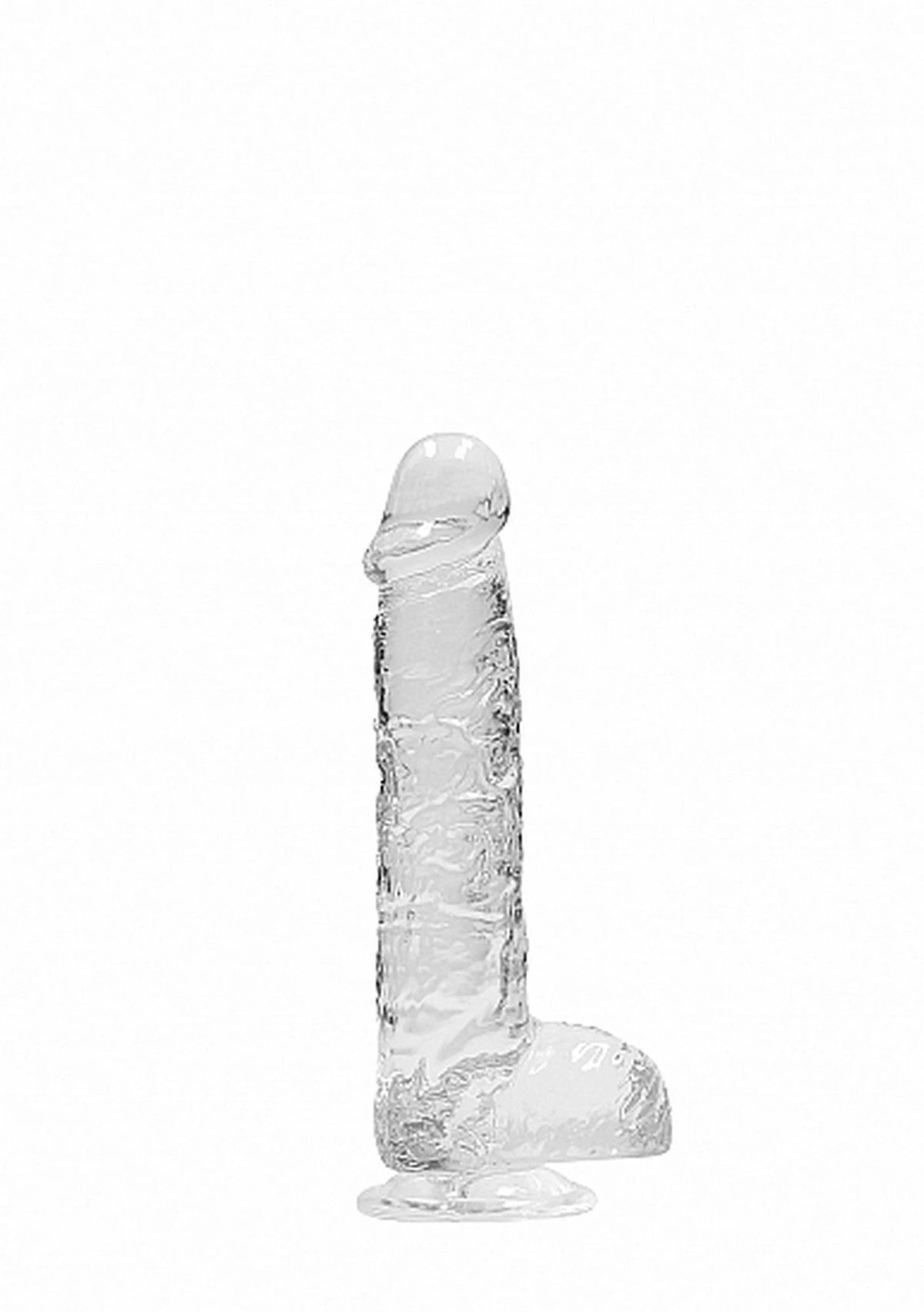 Gode réaliste 6″ 17 cm – avec ventouse, transparent | RealRock