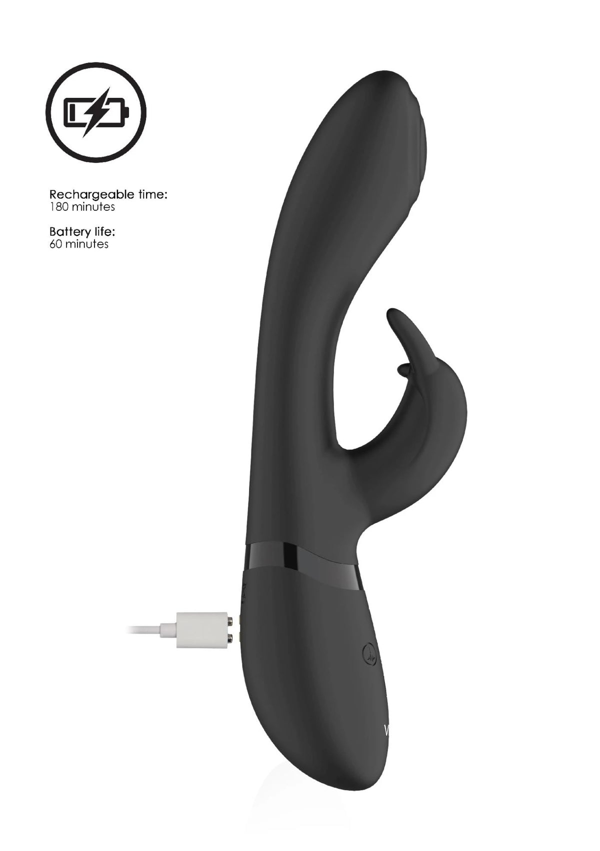 Vibromasseur rabbit Cato Pulse 10 fonctions – noir | Shots Toys