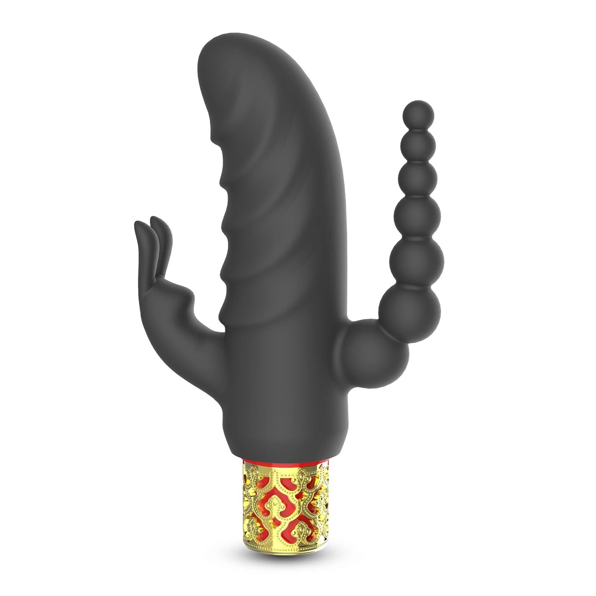 Romanov - Classic Vibrator with Removable Silicone Sleeve - Black/Golden