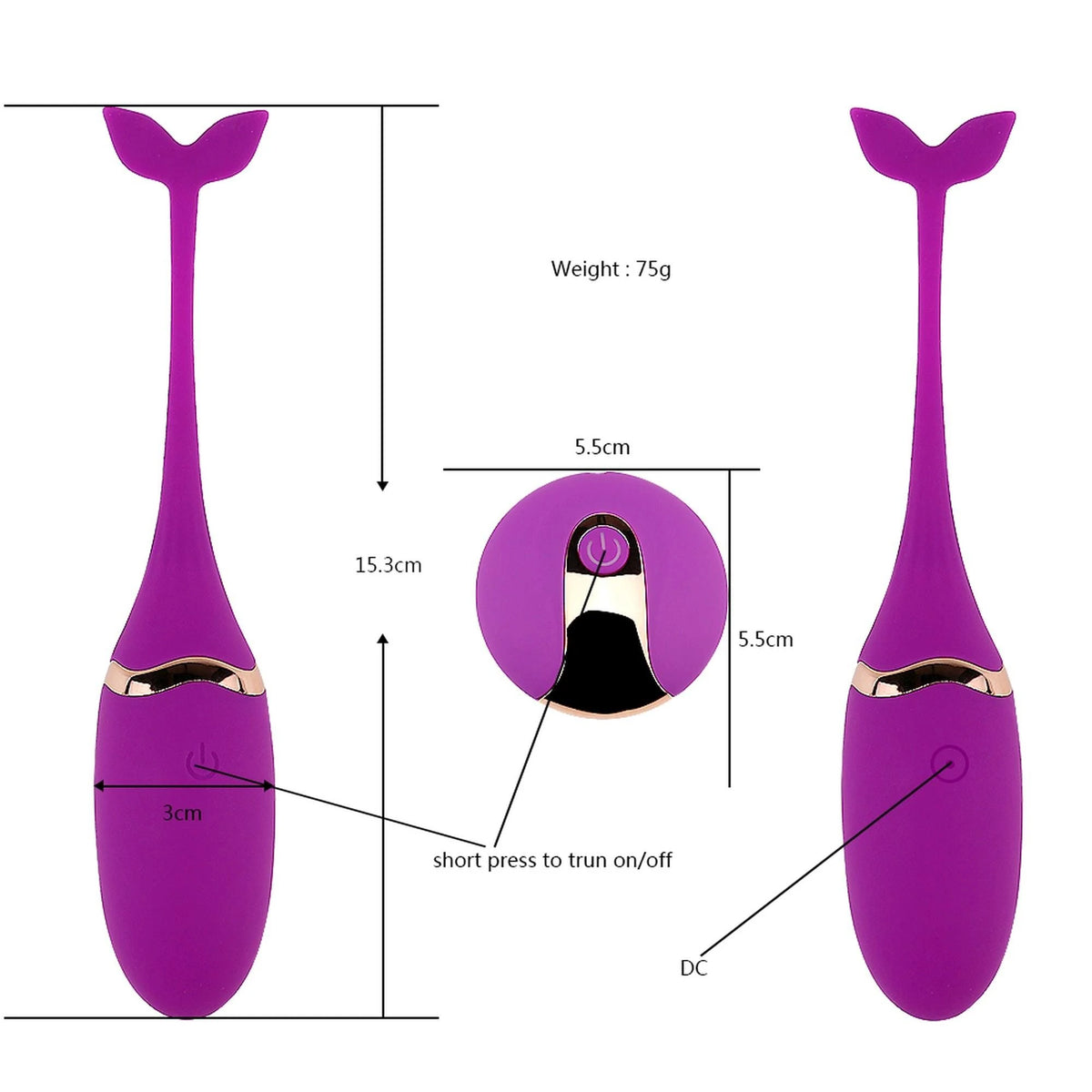 Ovetto vibrante Vibratong 15.3 cm – con telecomando, ricaricabile, viola | Favorites
