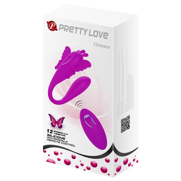 Stimolatore clitorideo Chimera 12 funzioni – con telecomando, ricaricabile, rosa | Pretty Love