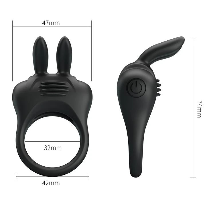 Anello fallico Davion – vibrante, nero | Pretty Love