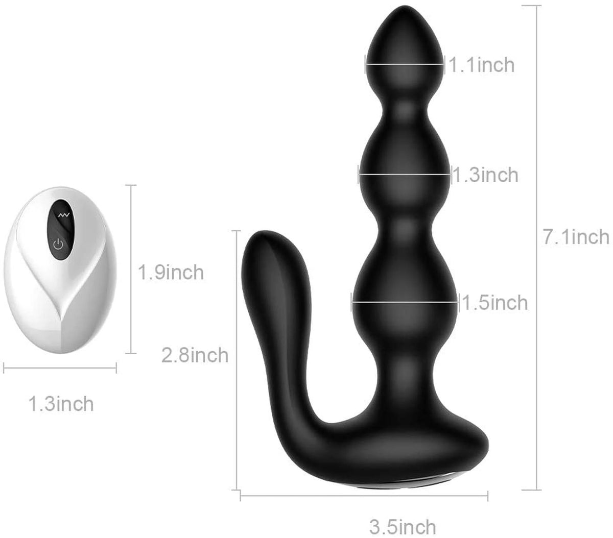 Plug anal RemoteSilicone AnalBeads – vibratório, com controlo remoto, preto | Favorites