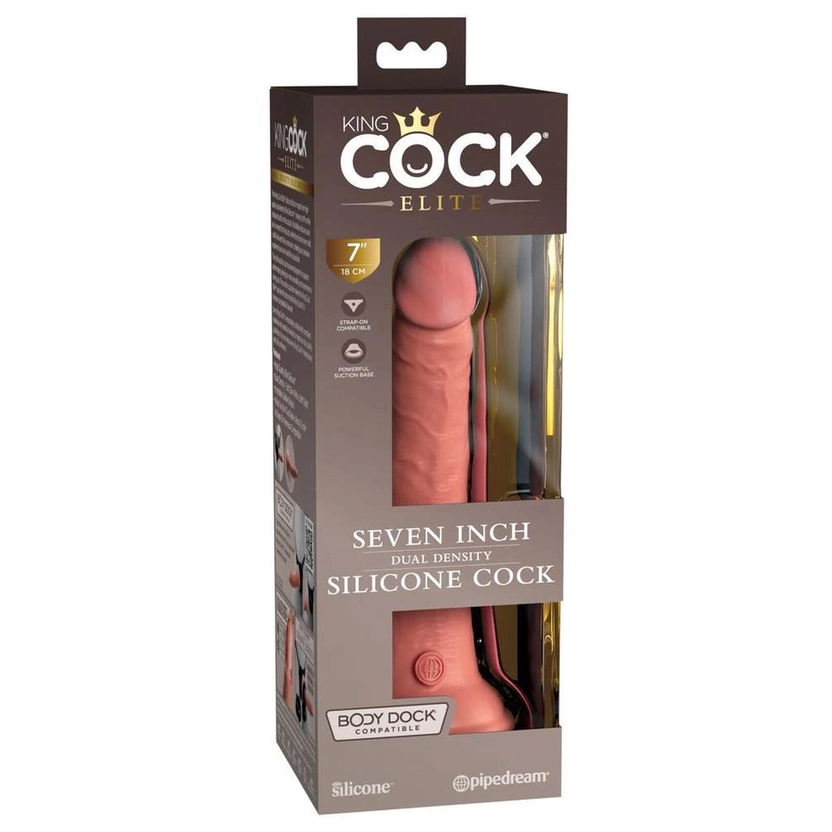 Realistischer Dildo KCE 7 Density – mit Saugnapf, aus Cyberskin | King Cock Elite