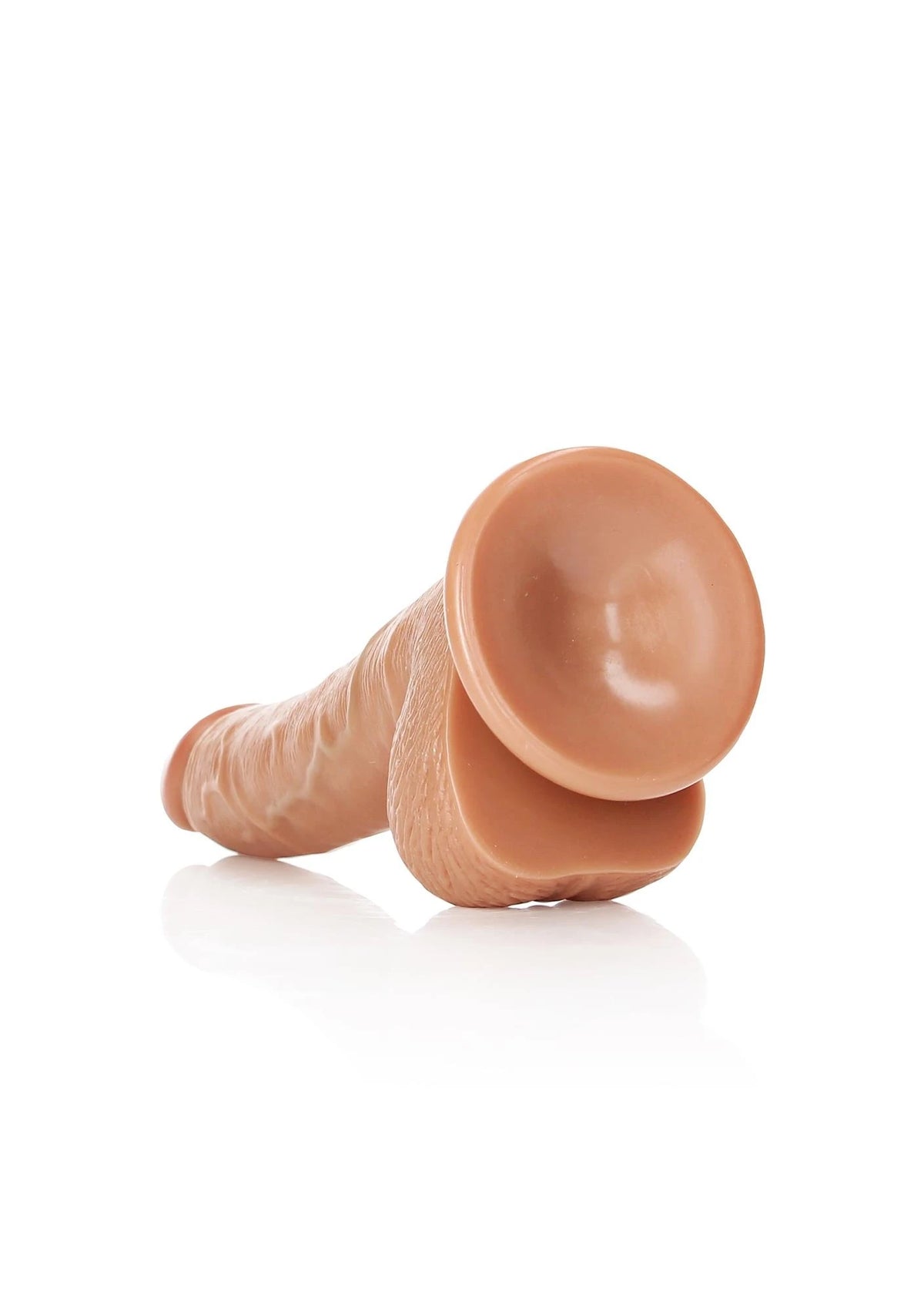 Realistic dildo Curved 9 cm – with suction cup, tan | RealRock