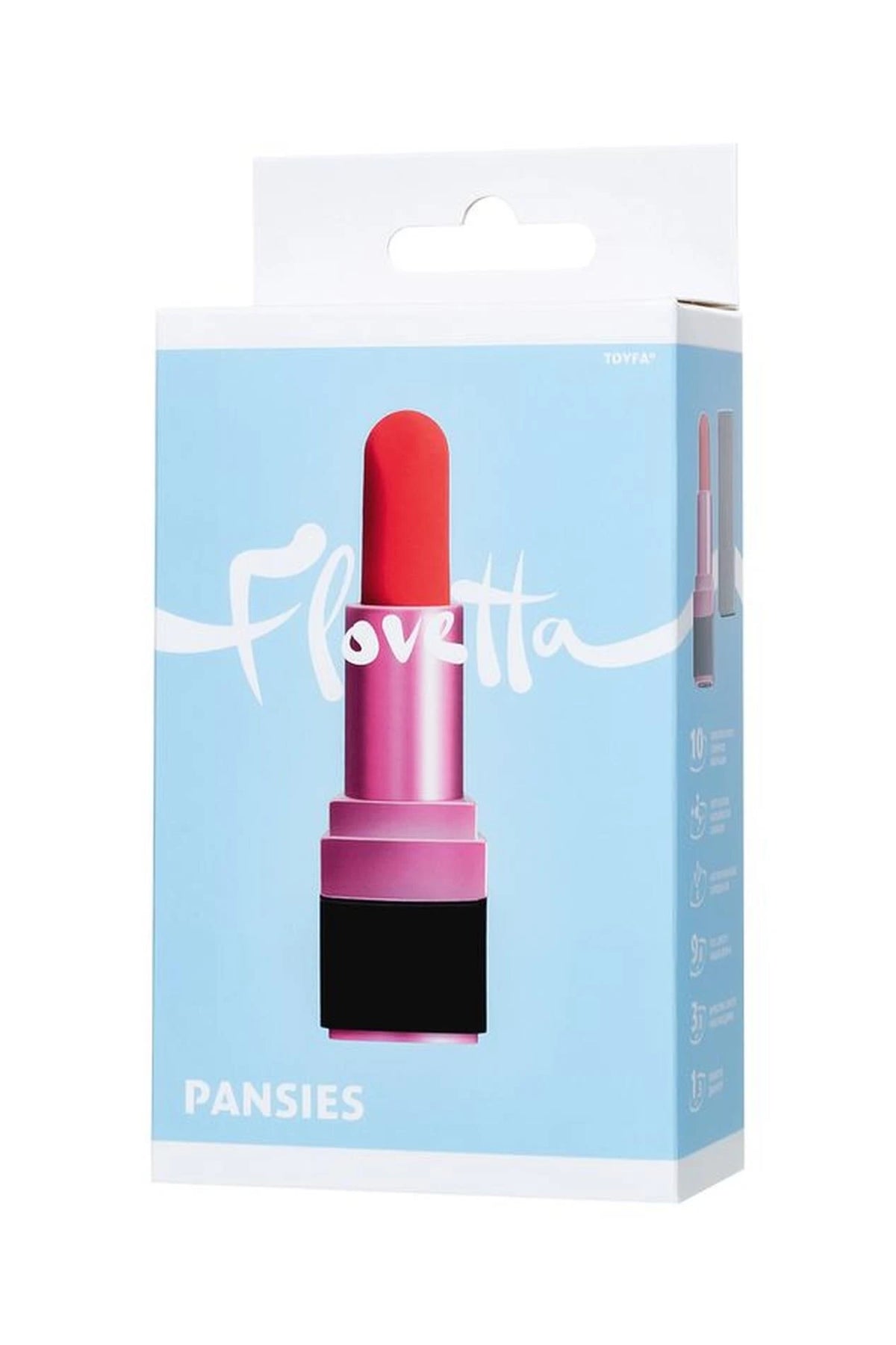 Mini vibratore Flovetta Pansies plastic 10 funzioni – ricaricabile, nero | Toyfa