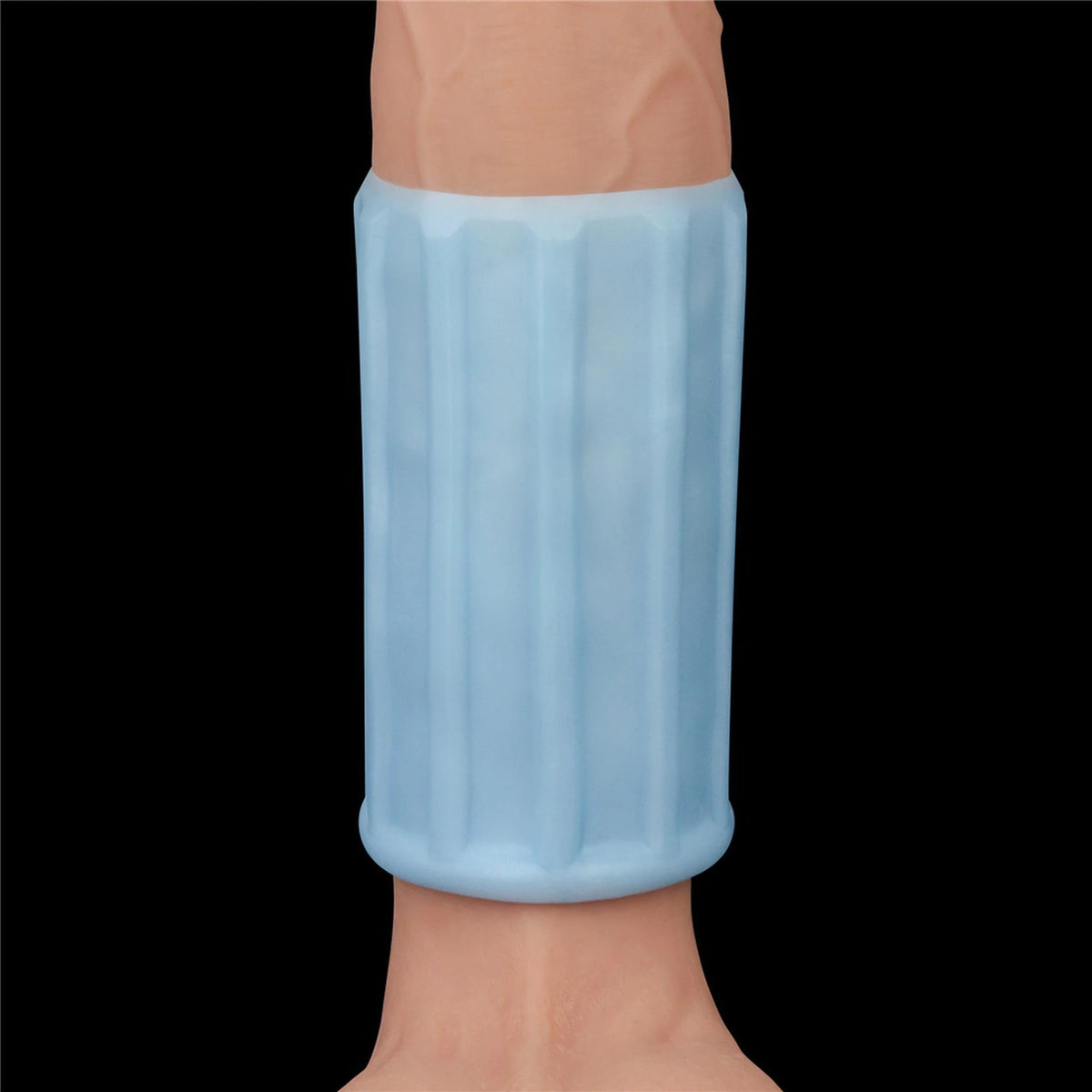 Funda para el pene Ridge Knights 11 cm – hueca, vibradora, azul | Lovetoy